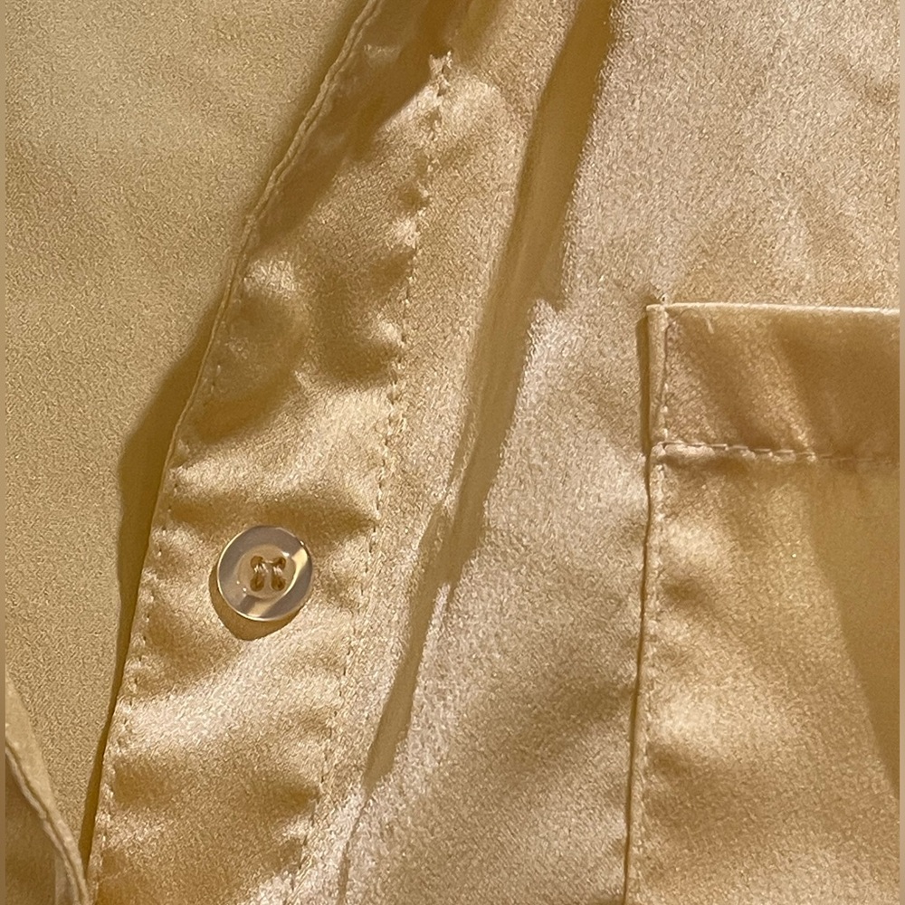 Nasty Gal Yellow Satin Button Down — size 6